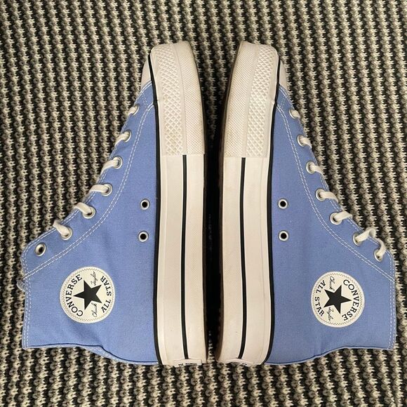 Converse platform hi top blue sneaker women’s shoe size 10 - Picture 9 of 11